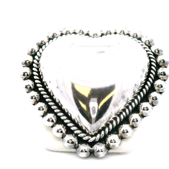 Estate Signed Braided Heart Brooch/Pendant