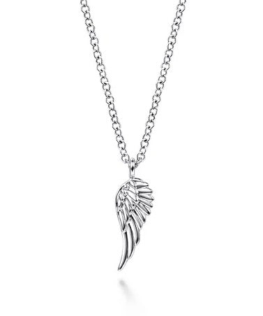 Sterling Silver Angel Wings Pendant Necklace