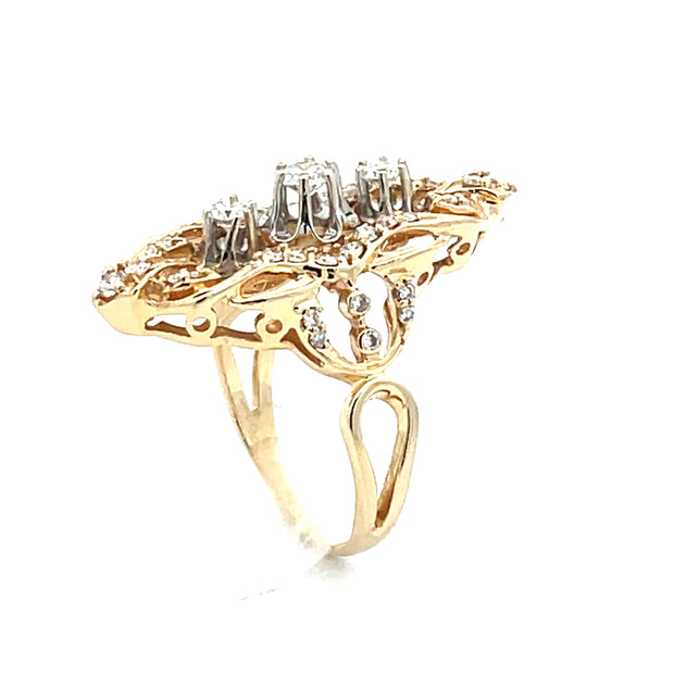 14 Karat Yellow Gold Vintage-Style Ring