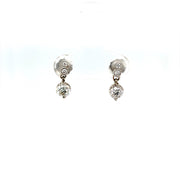 14 Karat White Gold Diamond Drop Earrings