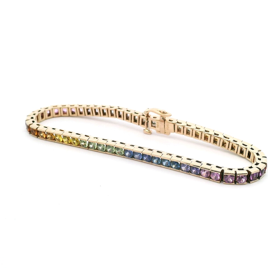 Estate Intense Color Rainbow Sapphire Bracelet