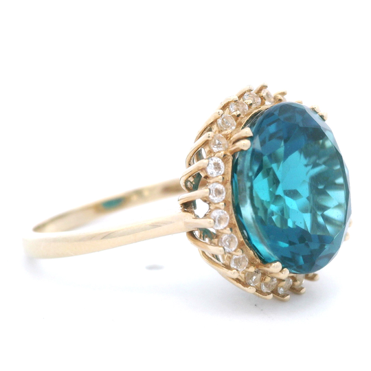London Blue Topaz Ring & White Sapphires