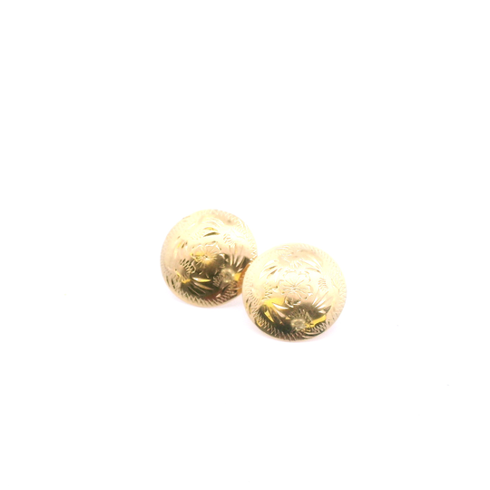 Estate Vintage Floral Disc Earrings