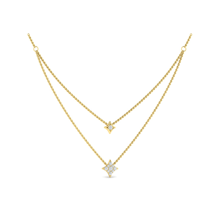 14 Karat Yellow Diamond Pendant/Necklace | 0.33 carats total weight