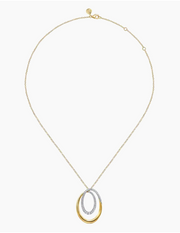 Selene - 14K Yellow Gold Diamond Swirl Pendant Necklace
