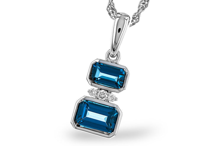 London Blue Topaz & Diamond Necklace