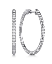 Sterling Silver Bujukan 30mm Classic Hoop Earrings