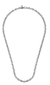 22 Inch 925 Sterling Silver Solid Faceted Mens Link Chain Necklace