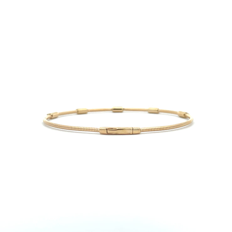 14 Karat Yellow Gold And Titanium Wire Flexible Diamond Bracelet