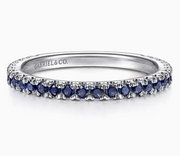 14K White Gold Sapphire Stackable Ring