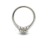 14 KT White Gold Rhodium Plated Pear-Shape Halo Engagement Ring