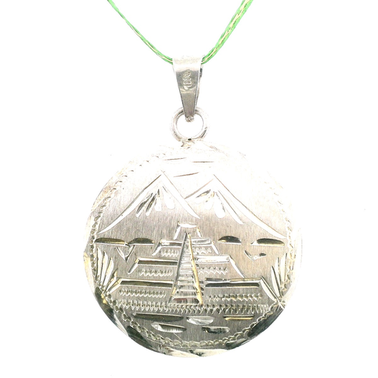 Estate Mayan Calendar & Aztec Temple Pendant