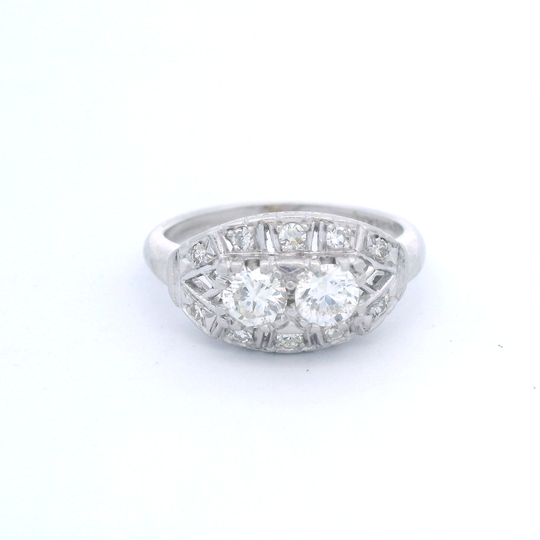 Platinum Diamond Art Deco Ring