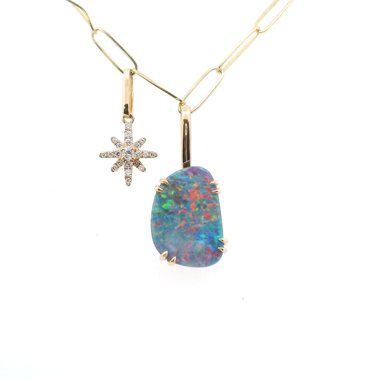Australian Opal Doublet & Diamond Star Necklace