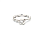 18 Karat Diamond Engagement Ring with Round Center