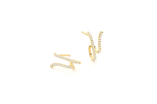 14 Karat Yellow Gold Diamond Fashion Earrings