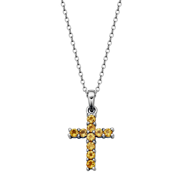 Citrine Cross Necklace