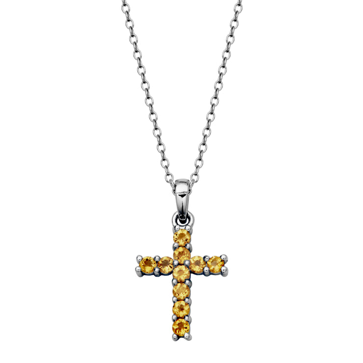 Citrine Cross Necklace