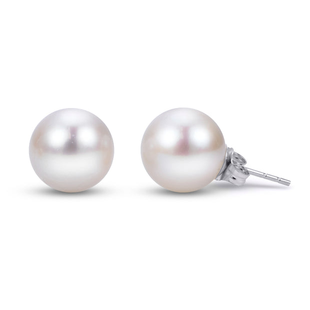 14 Karat White Gold Pearl Earrings
