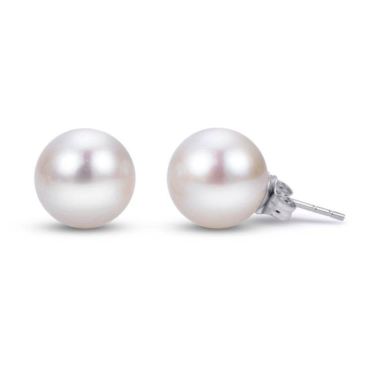 14 Karat White Gold Pearl Earrings