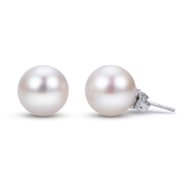 14 Karat White Gold Pearl Earrings