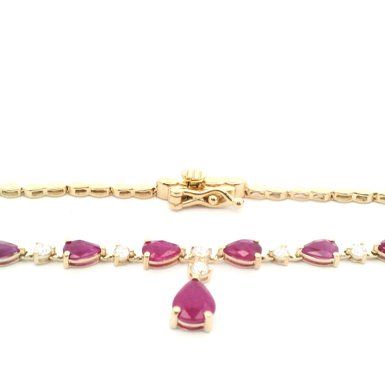 1/2 Way Ruby & Diamond Lariat Necklace