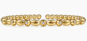 14K Yellow Gold Bujukan Diamond Split Bangle Bracelet