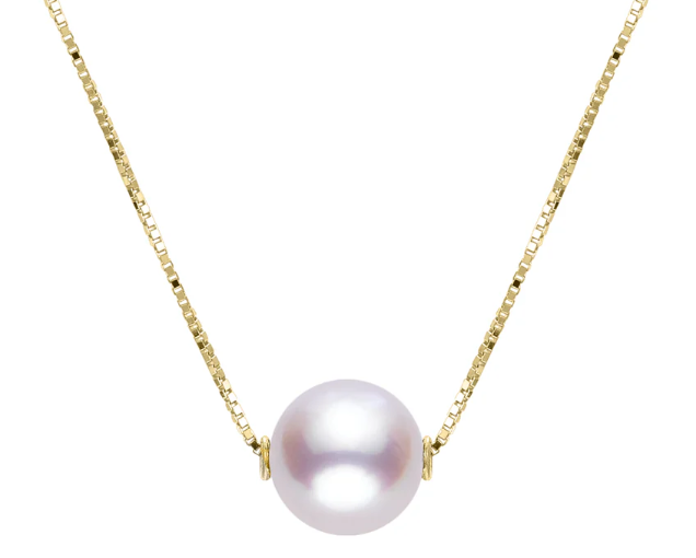 14 Karat Yellow Gold Pearl Necklace