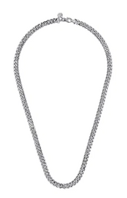7mm 925 Sterling Silver Solid Mens Diamond Cut Cuban Link Necklace