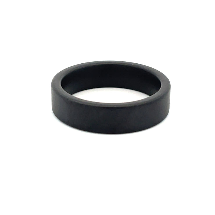 Flat Matte Black Ceramic Plain Wedding Band