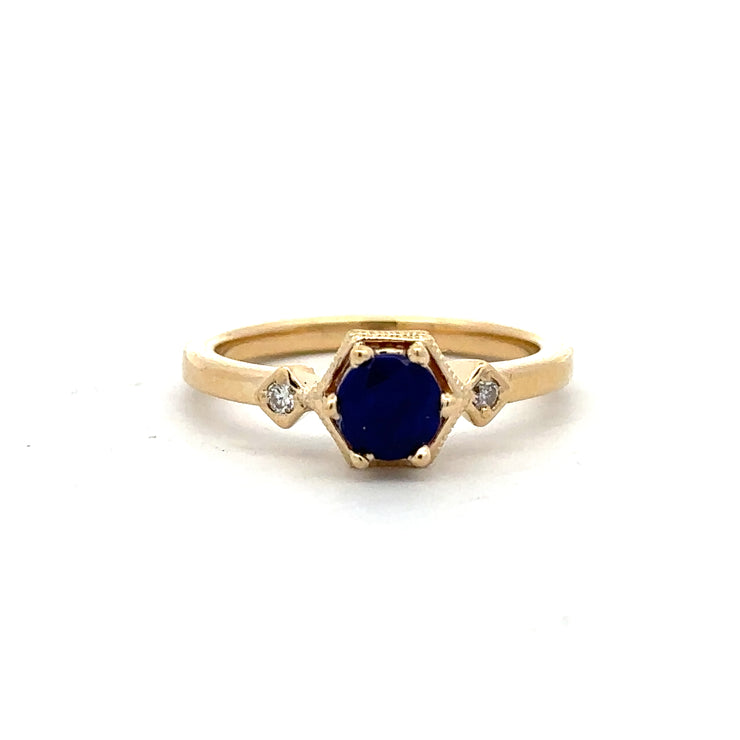 Lapis & Diamond Fashion Ring