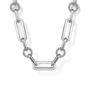 925 Sterling Silver Paper Clip Chain Necklace with Bujukan Connectors