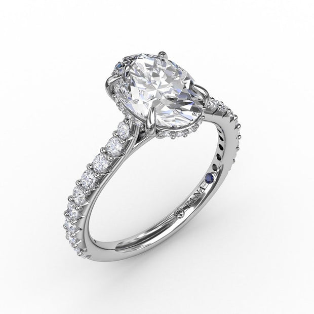 14 Karat White Gold Shared Prong Diamond Semi-Mount Ring