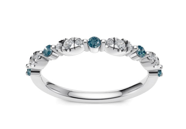 Blue Topaz and Diamond Band