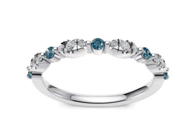 Blue Topaz and Diamond Band