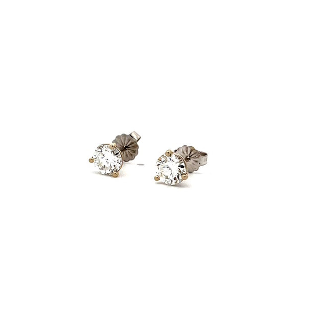 1.42ctw14K White Gold Diamond Stud Earrings