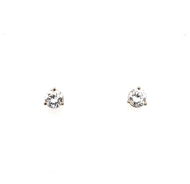 1.42ctw14K White Gold Diamond Stud Earrings