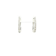 14 Karat White Gold "J" Shapped Hoop Earrings