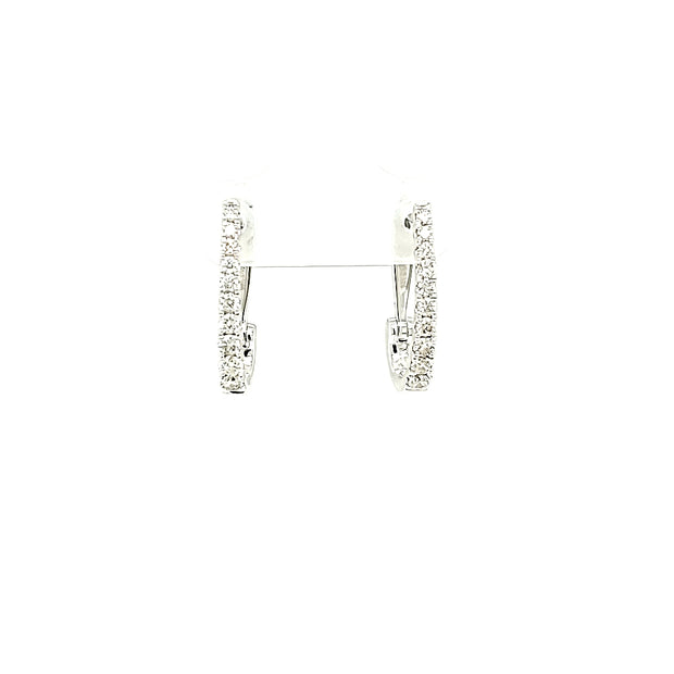 14 Karat White Gold "J" Shapped Hoop Earrings
