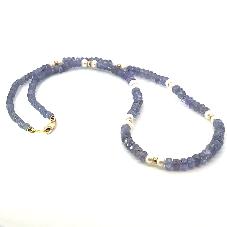 17" Strand With Graduated Faceted Tanzanite Rondels,