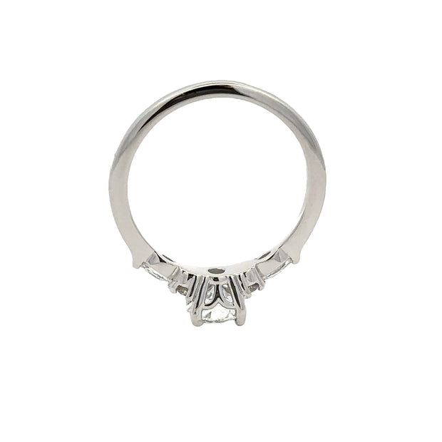 White Gold Round Center Multi Stone Engagement Ring