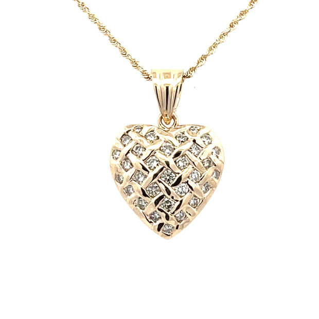 14 Karat Yellow Gold Heart Pendant