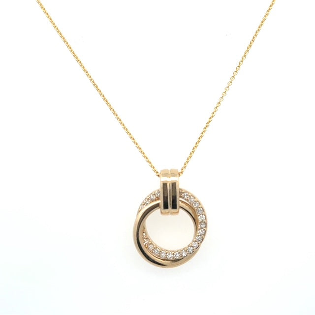 Double Circle Diamond Necklace