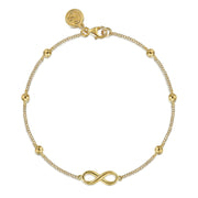14K Yellow Gold Bujukan Chain Bracelet with Infinity Station