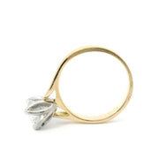 18 Karat Yellow Gold (platinum head) Solitaire Ring