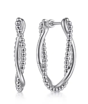 925 Sterling Silver Bujukan Intricate 30mm Hoop Earrings