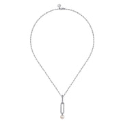 925 Sterling Silver Pearl Bujukan Drop Necklace