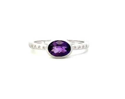 Amethyst & Diamond Fashion Ring