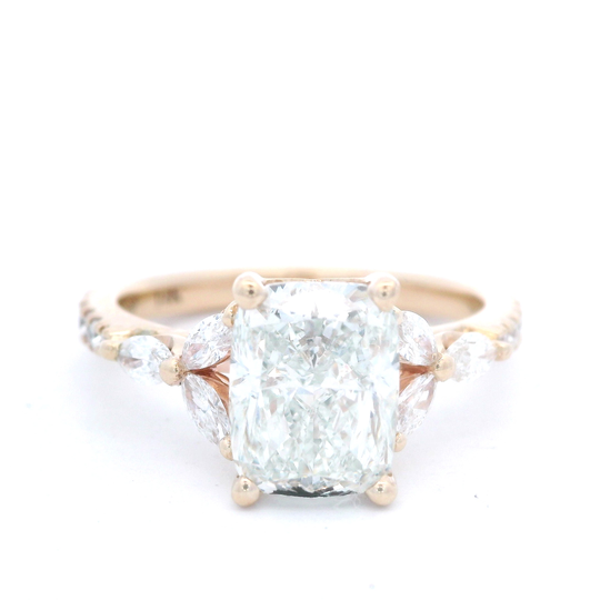 Custom Designed Cushion Diamond Engagement Ring