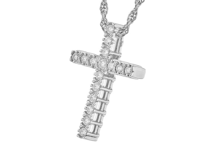 14 Karat Yellow Gold Diamond Cross